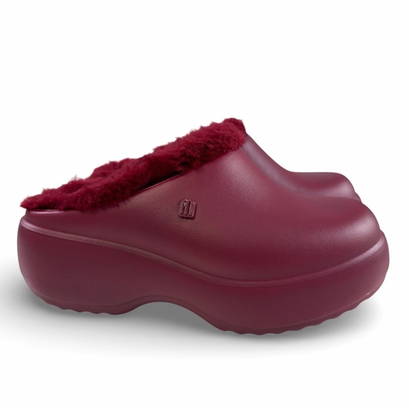 NWOB Melissa Free Clog Fluffy Platform Red Women’s Size 5 - Picture 4 of 16